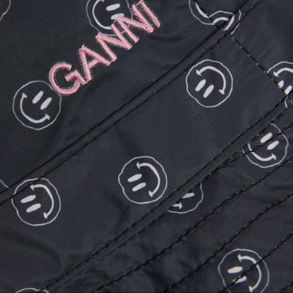 Ganni | Recycled Smiley Face Logo Print Bucket Hat - Picture 8 of 16